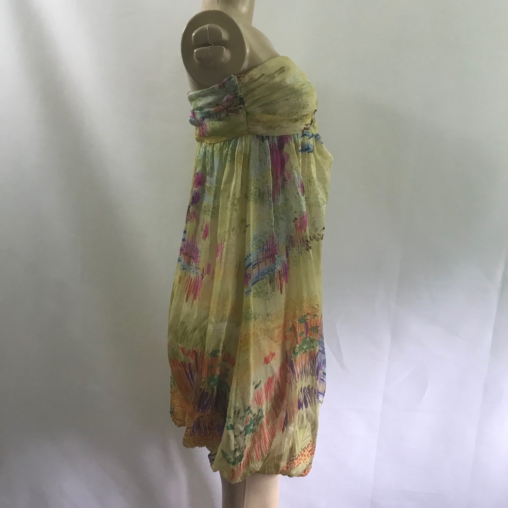 NWT🍹🍹ZARA Beautiful chiffon strapless midi dress - Picture 4 of 14